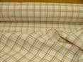 Prestigious Textiles Beige /  Cream Check  Curtain /  Vintage Tablecloth Fabric
